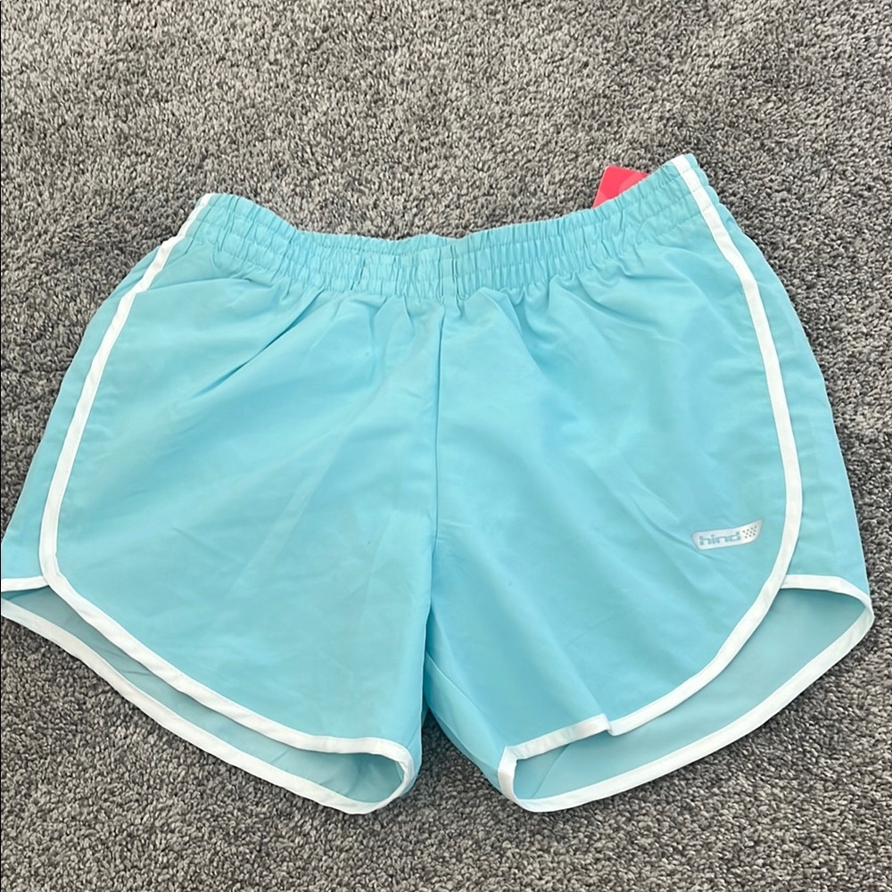 Hind New With Tags Blue Lined Girls Active Shorts Size 14/16